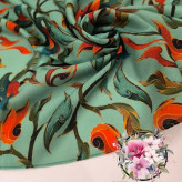 روسری نخی کاستوم طرح حنانه قواره 110 زمینه سفید
